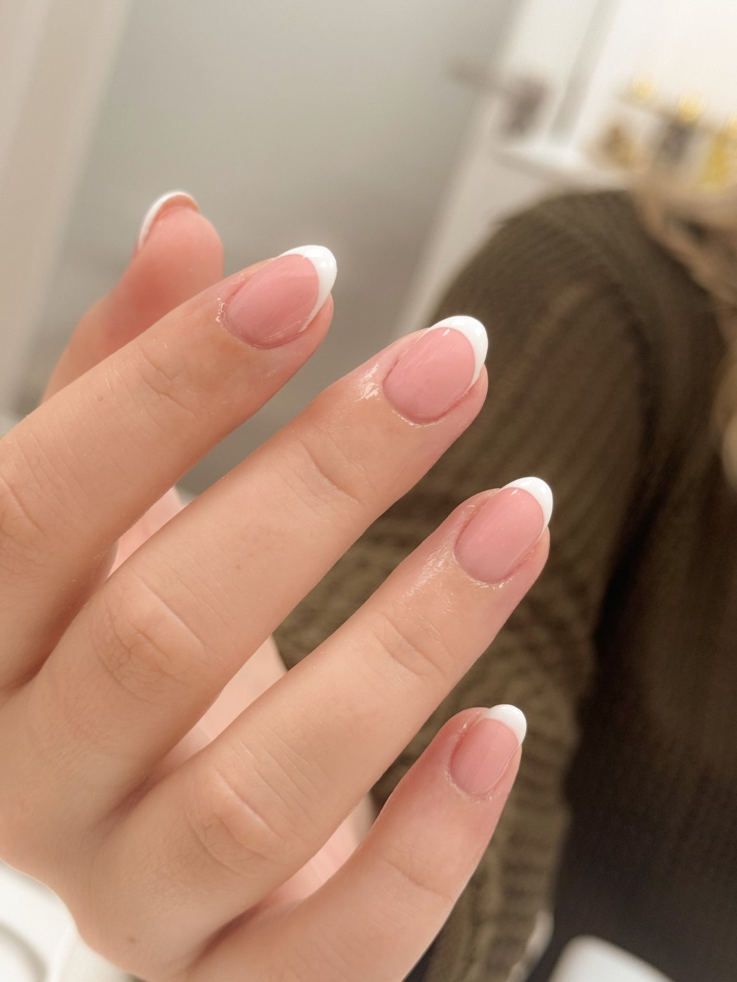Detail shot: French tip nail art, NailEdit London